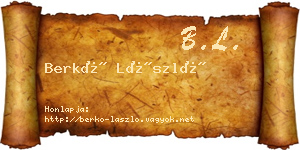 Berkó László névjegykártya